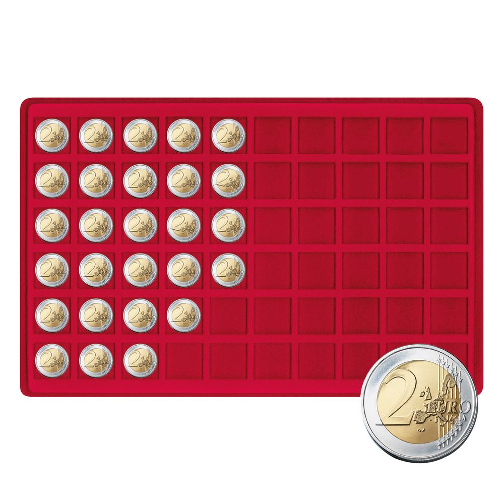 Tableaus für Münzen Sammelkoffer, in Blau oder Rot, 331 mm x 220 mm