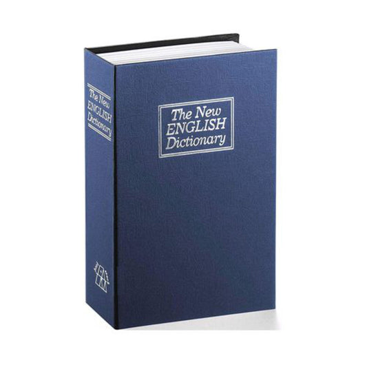 Buchtresor in Blau mit Zahlenschloss, englisches Wörterbuch, 180 mm x 115 mm x 55 mm