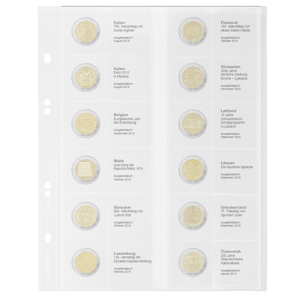 Multi Collect Vordruckblatt für 2 Euro Sammlermünzen