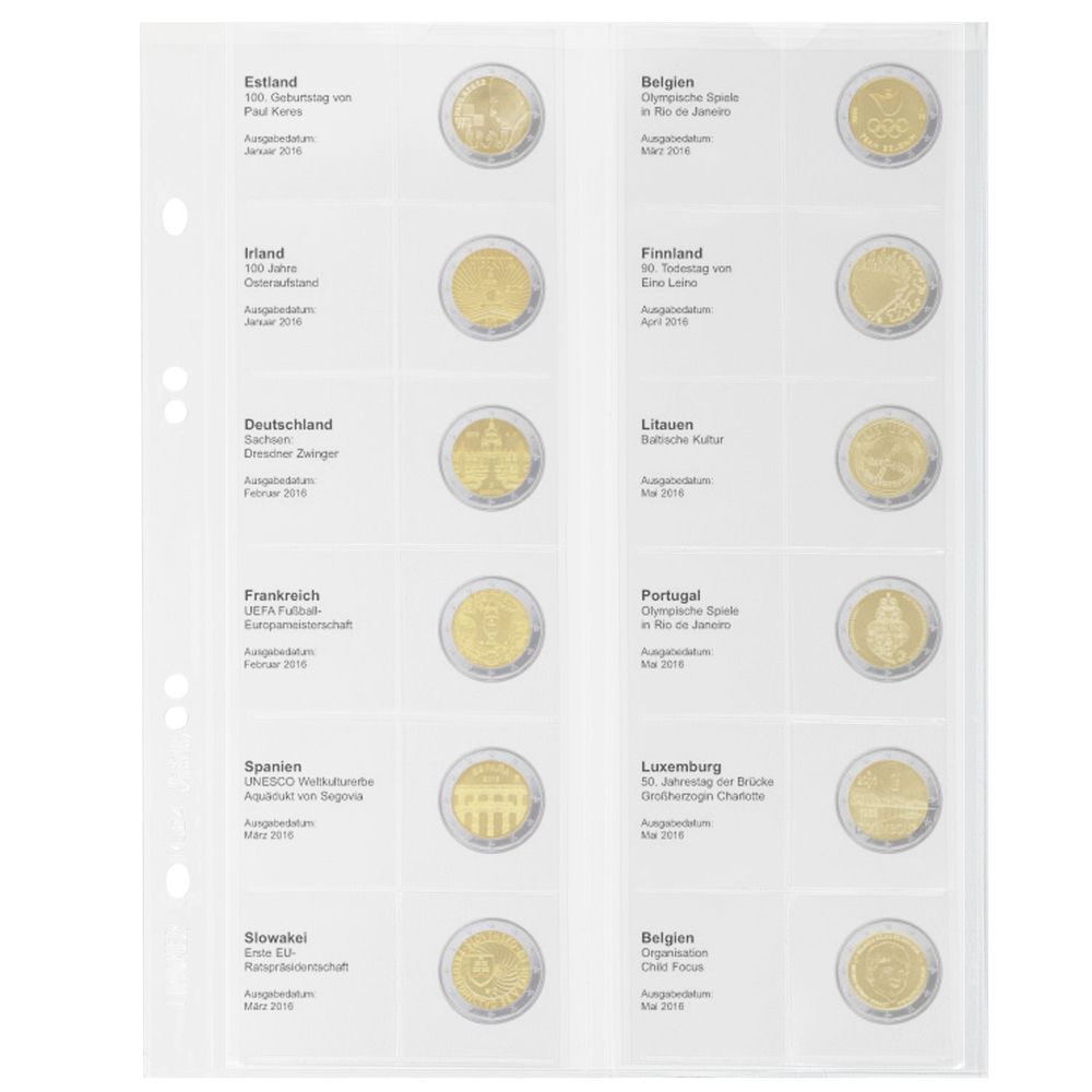 Multi Collect Vordruckblatt für 2 Euro Sammlermünzen