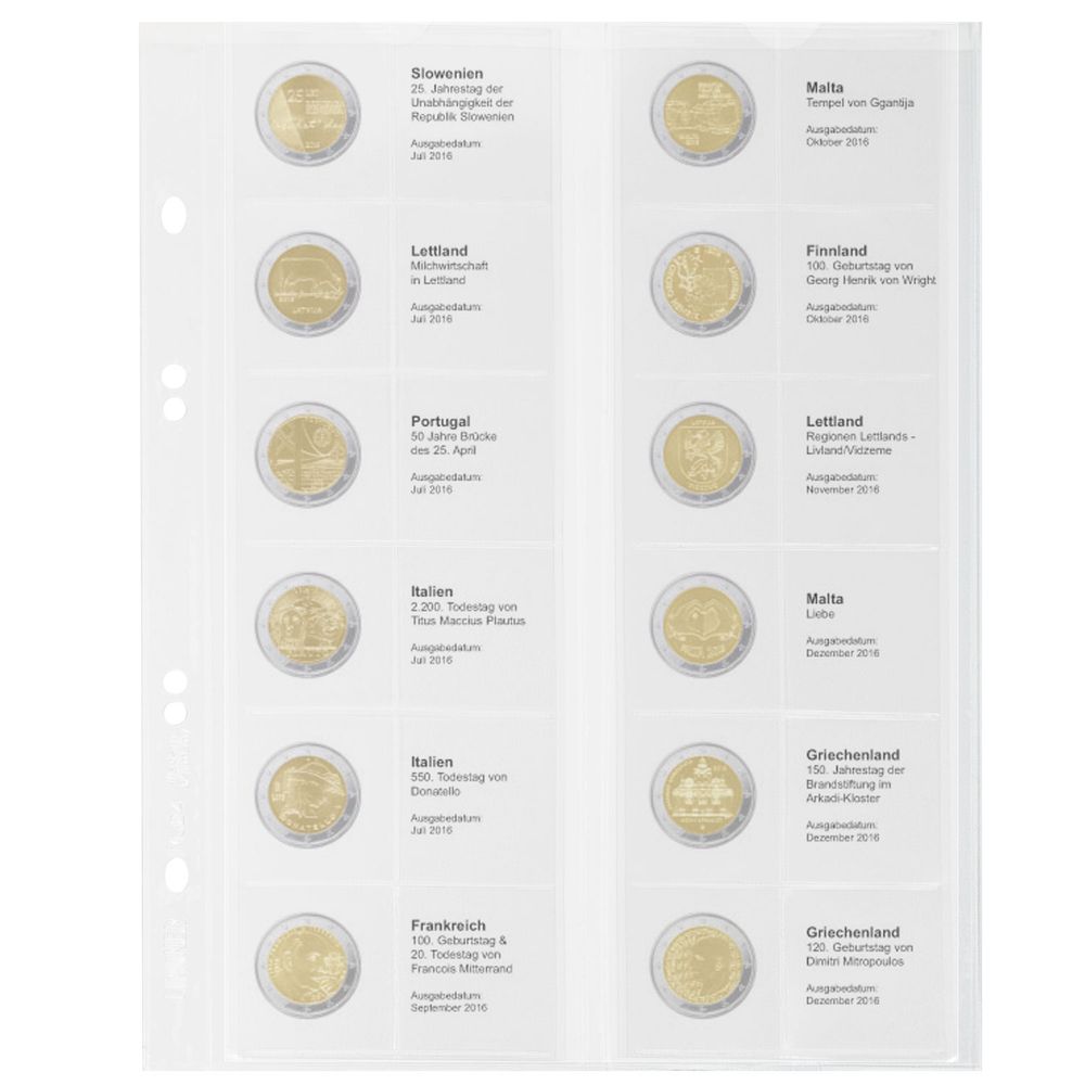 Multi Collect Vordruckblatt für 2 Euro Sammlermünzen