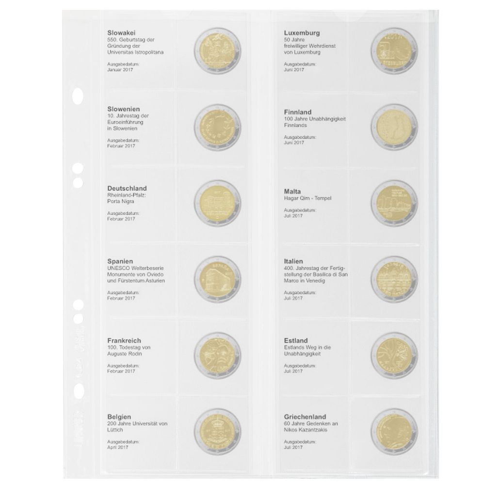 Multi Collect Vordruckblatt für 2 Euro Sammlermünzen
