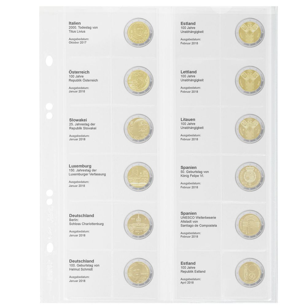 Multi Collect Vordruckblatt für 2 Euro Sammlermünzen