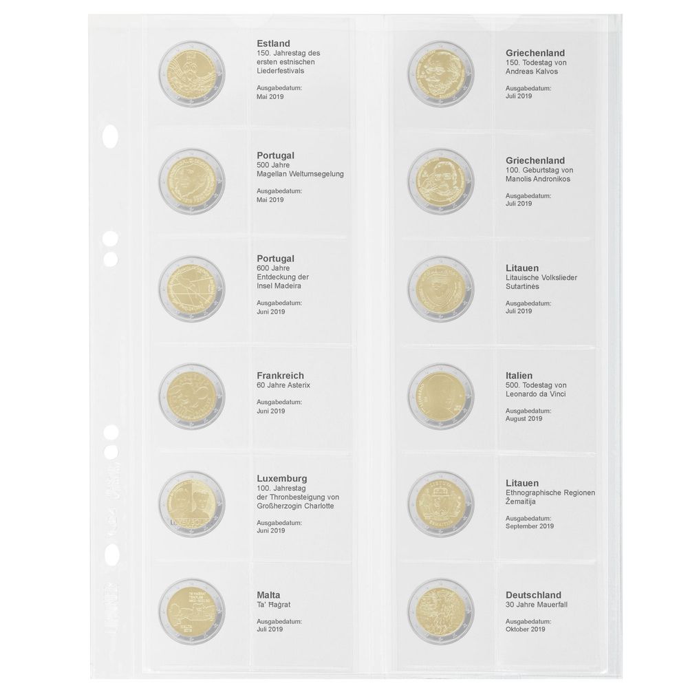 Multi Collect Vordruckblatt für 2 Euro Sammlermünzen
