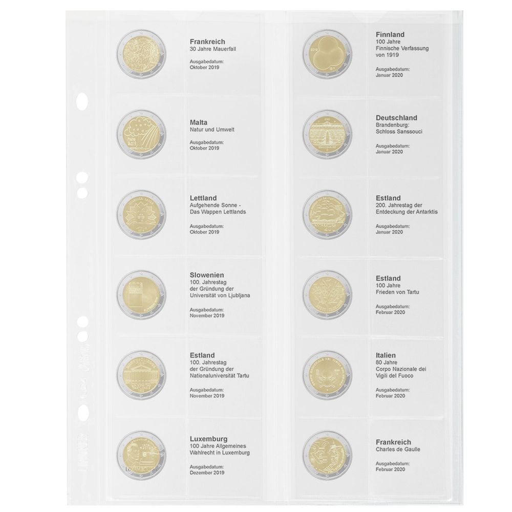 Multi Collect Vordruckblatt für 2 Euro Sammlermünzen