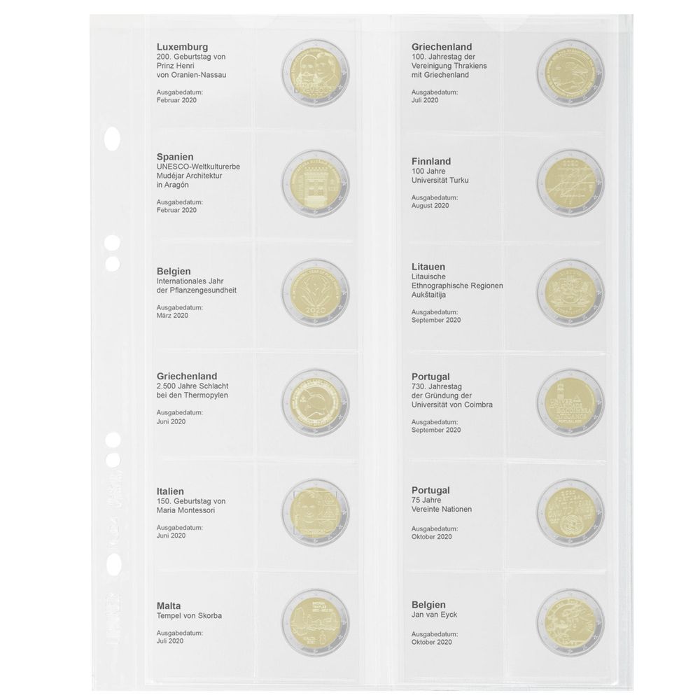 Multi Collect Vordruckblatt für 2 Euro Sammlermünzen