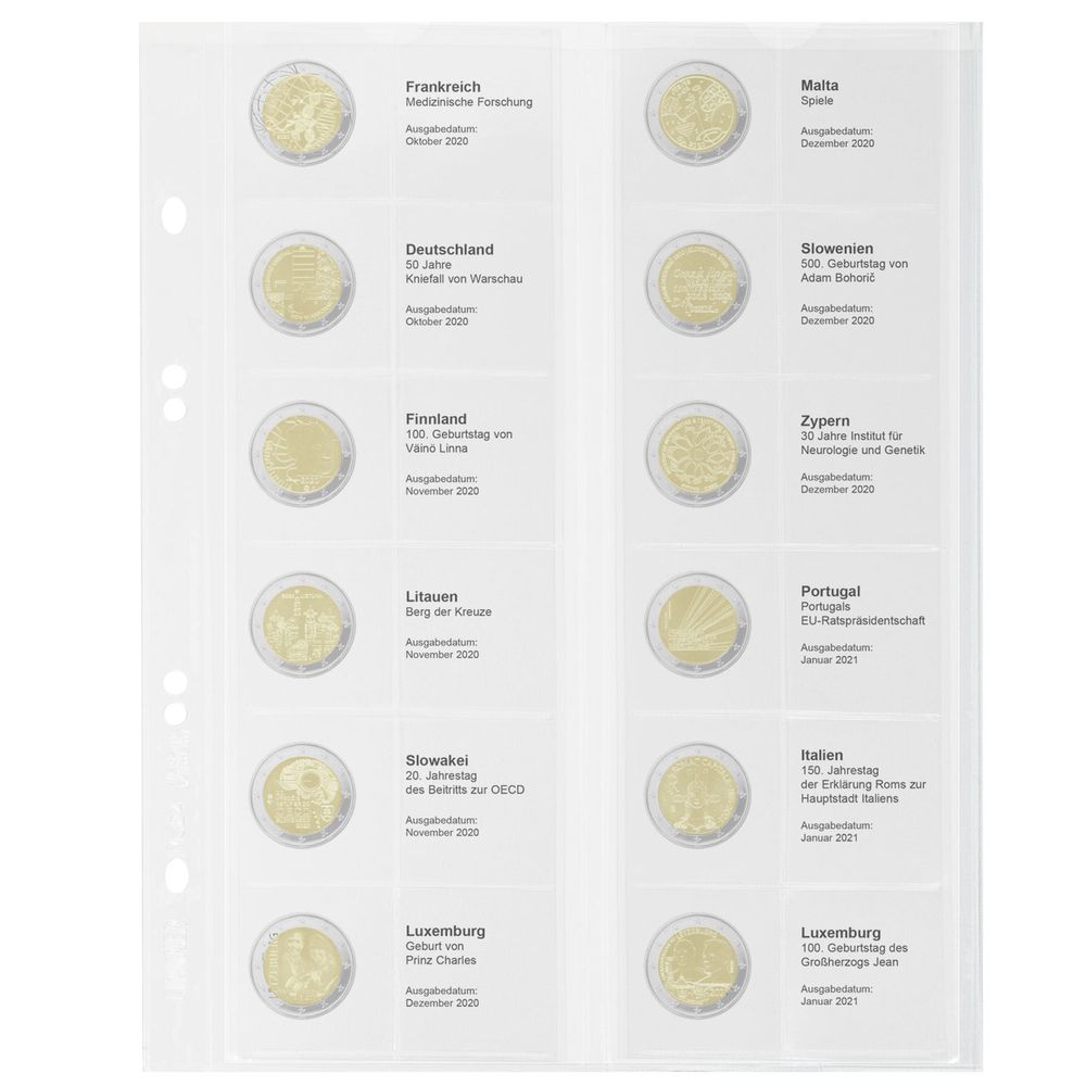 Multi Collect Vordruckblatt für 2 Euro Sammlermünzen