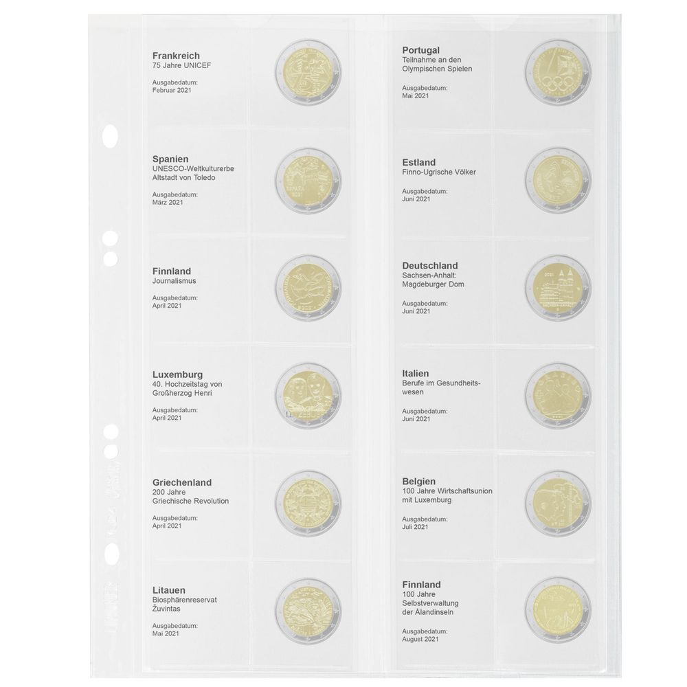 Multi Collect Vordruckblatt für 2 Euro Sammlermünzen