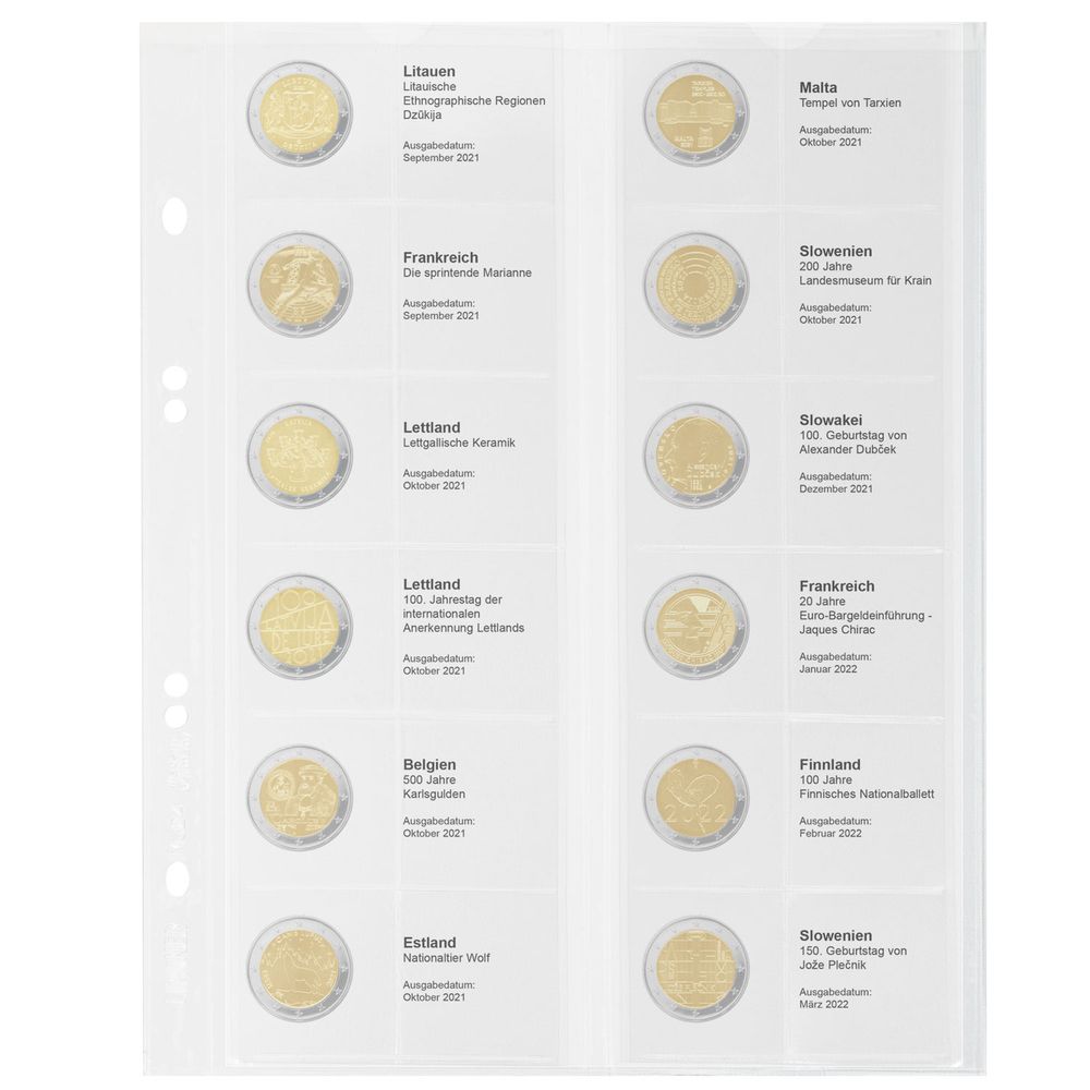 Multi Collect Vordruckblatt für 2 Euro Sammlermünzen