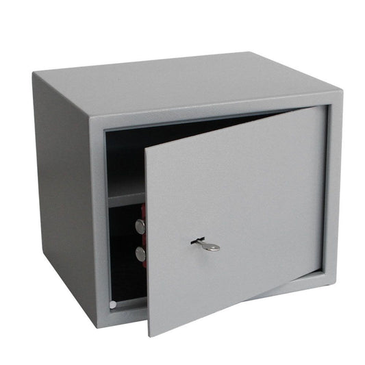 Tresor "Midi" in Grau mit Schlüssel, Zahlenschloss oder Fingerabdruck, 380 mm x 300 mm x 300 mm