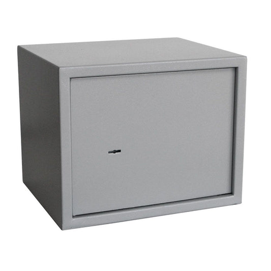 Tresor "Mini" in Grau mit Schlüssel, Zahlenschloss oder Fingerabdruck, 310 mm x 200 mm x 200 mm