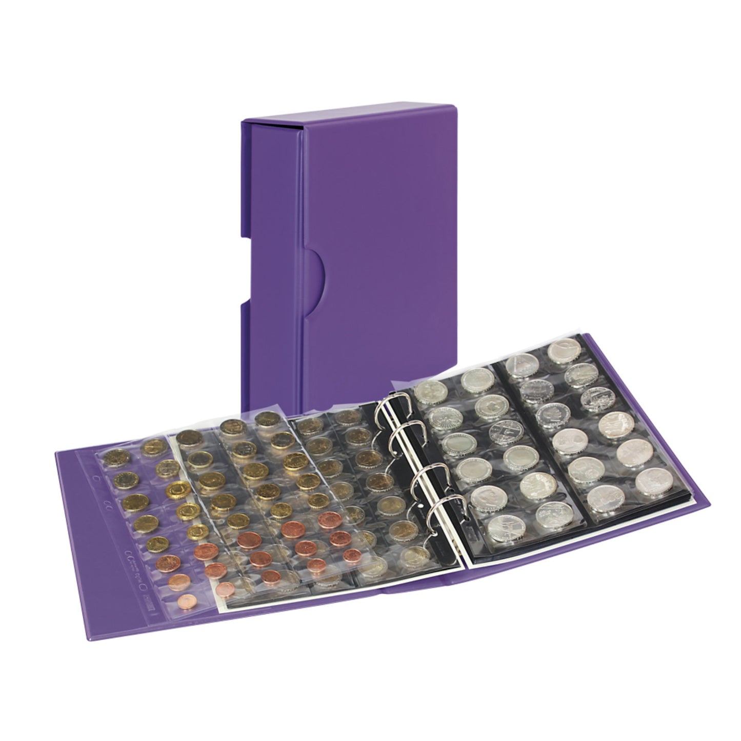 Multi collect Münzalbum mit 10 verschiedenen Münzblätter und Schutzkassette