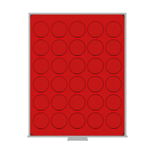 Münzbox mit 30 Runden Vertiefungen für Münzen oder Kapseln bis 39 mm