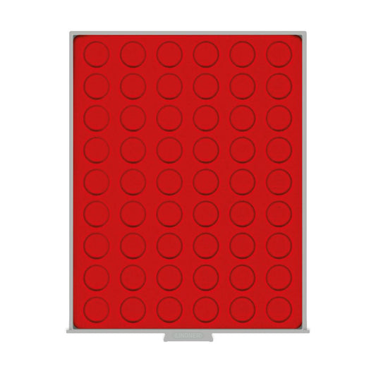 Münzbox mit 54 Runden Vertiefungen für Münzen oder Münzkapseln bis 25.75 mm