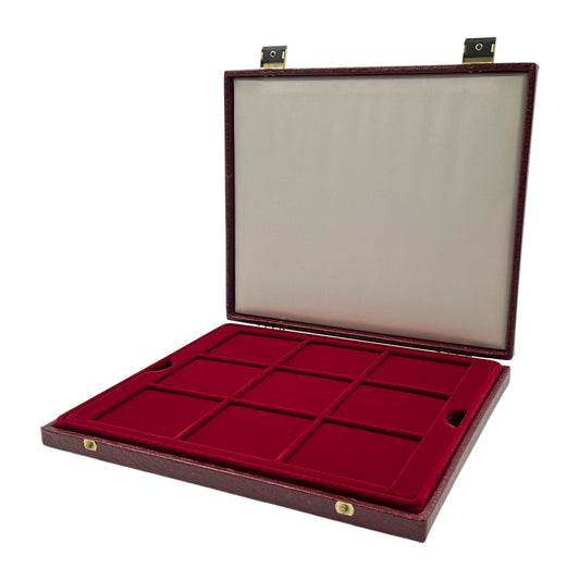 Luxus Münzkassette für 27 mal 10 DM eingeschweißte Gedenkmünzen bis 70 mm x 62 mm