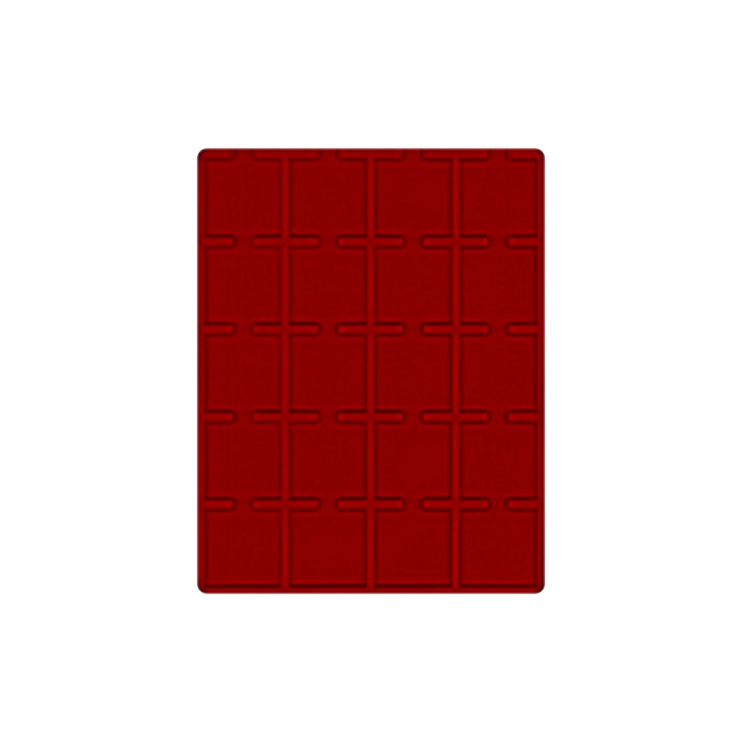 Tableau für 20 Münzen oder Münzkapseln bis 50 x 50 mm, für Münzboxen und Münzkassetten, 225 mm x 285 mm