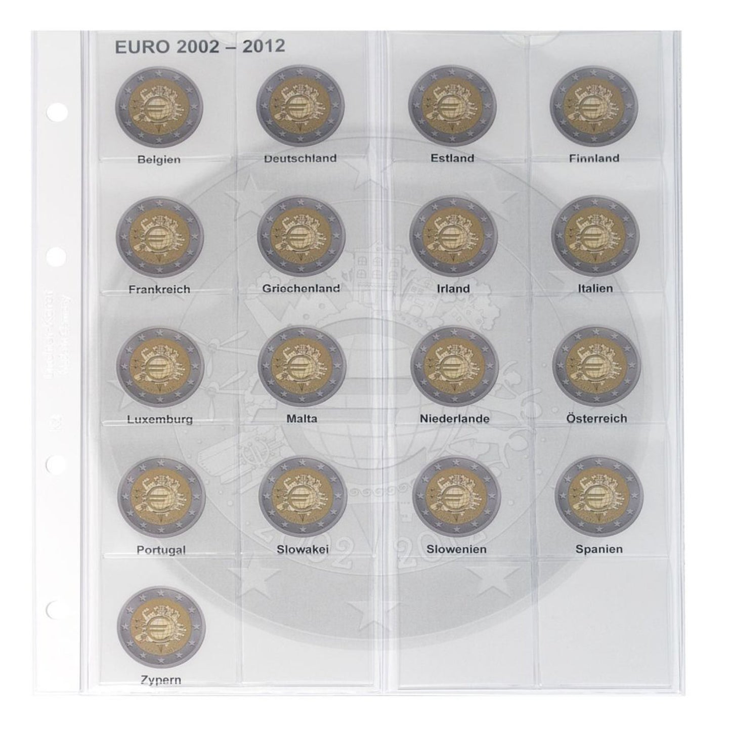 Karat Vordruckblatt für 2 Euro Sammlermünzen und Gedenkmünzen