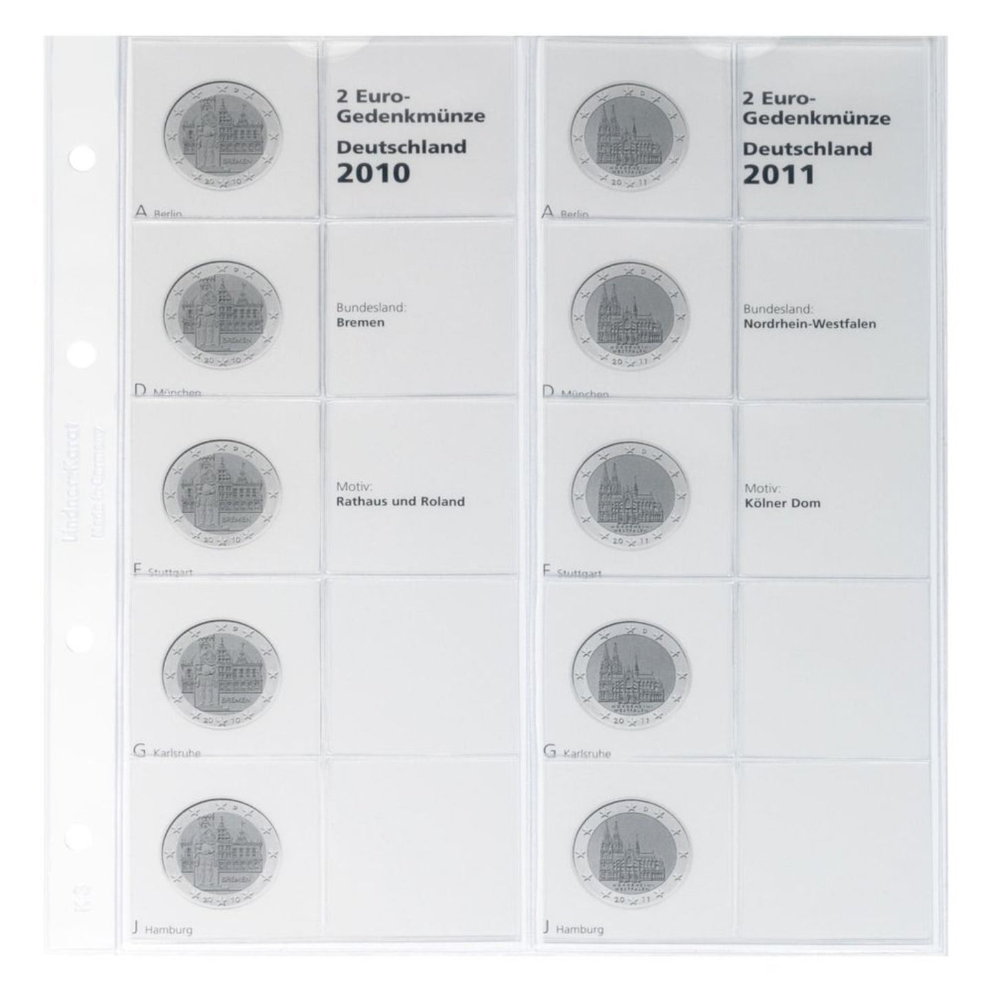 Münzalbum für 2 Euro Sammlermünzen "Deutsche Bundesländer" 2006 - 2022