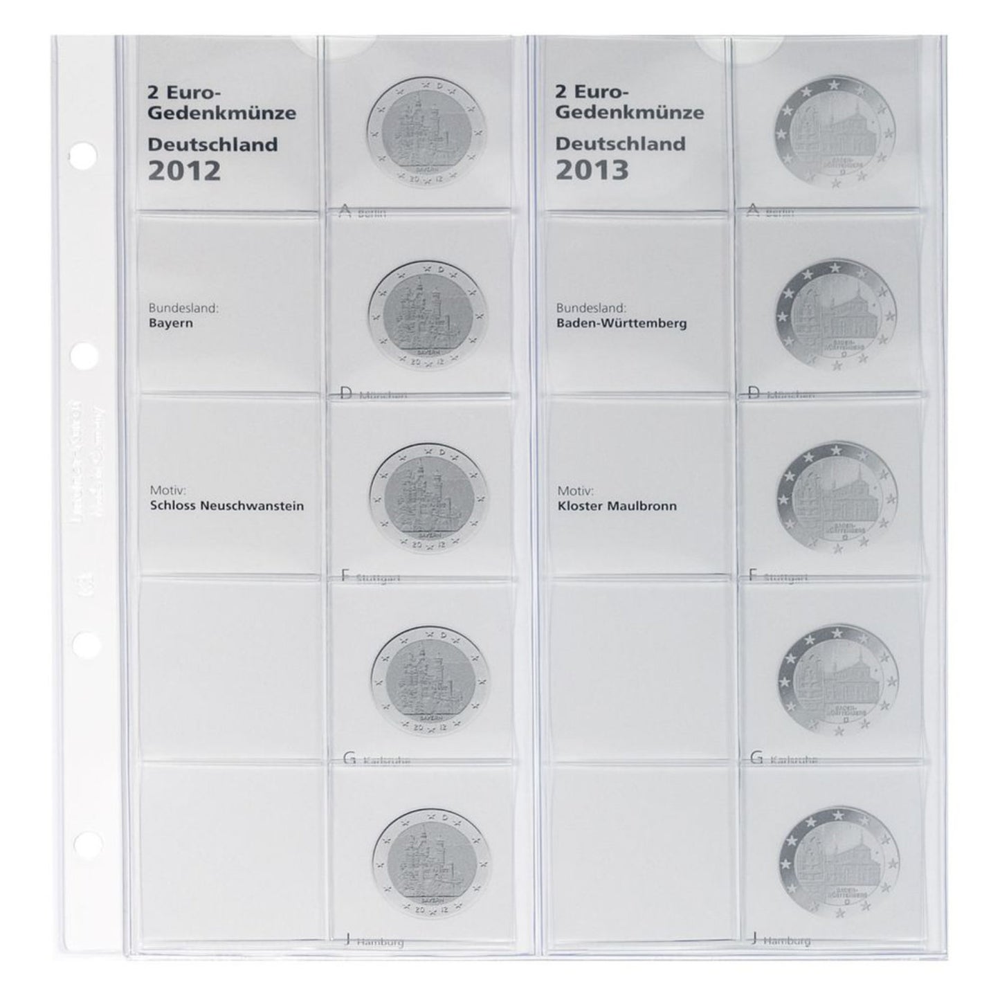 Münzalbum für 2 Euro Sammlermünzen "Deutsche Bundesländer" 2006 - 2022