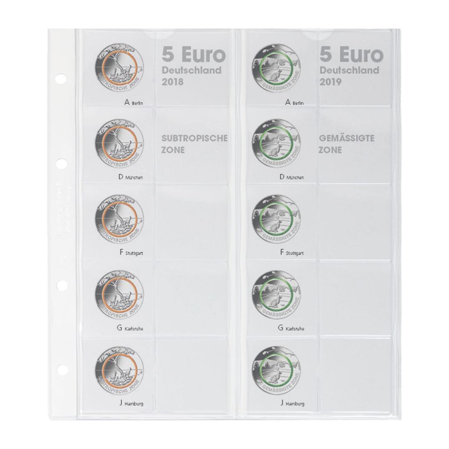 Karat Vordruckblatt für 5 Euro Sammlermünzen, Deutschland