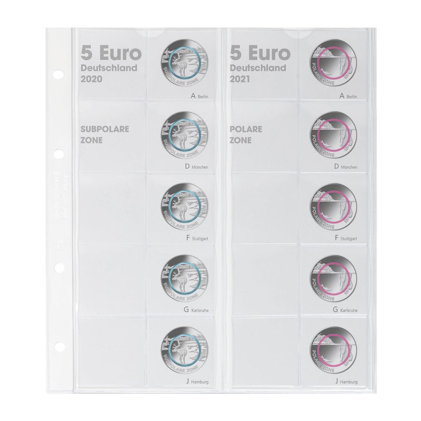 Karat Vordruckblatt für 5 Euro Sammlermünzen, Deutschland