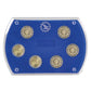 Acryl Münzen Etui - Transparent mit blauer Samteinlage