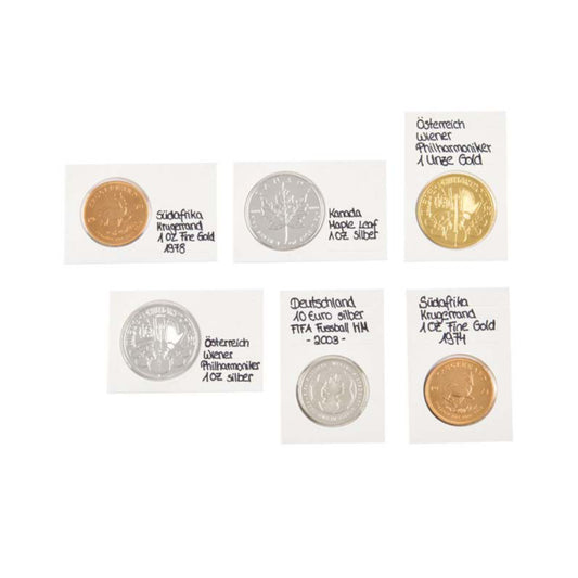 Rebeck Coin L Münzrähmchen, Außenmaße 75 mm x 50 mm, selbstklebend, 25er Set