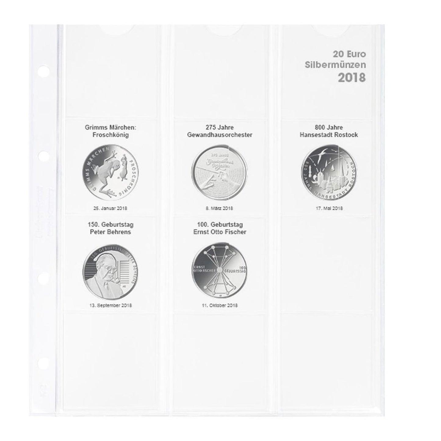 Karat Vordruckblatt für 20 Euro Sammlermünzen Deutschland