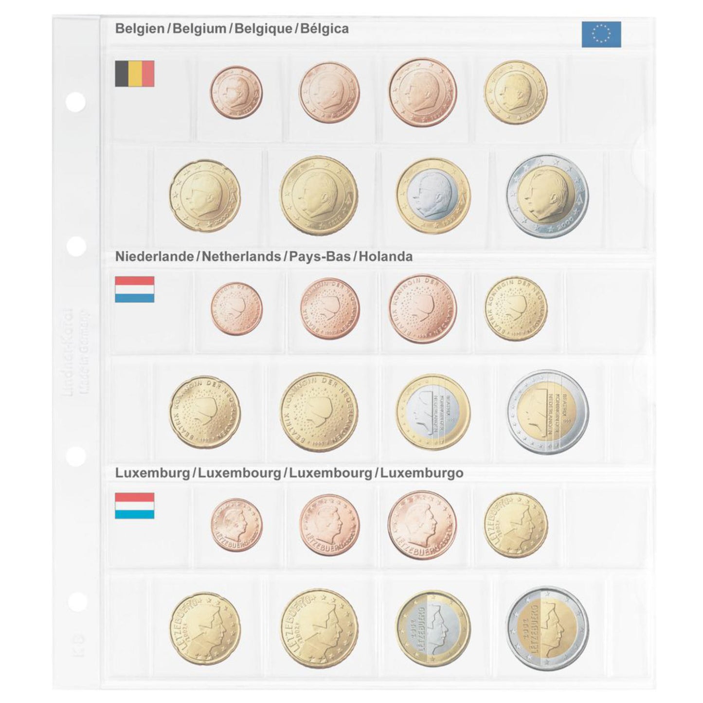 Karat Vordruckblatt für Euro Kursmünzensätze