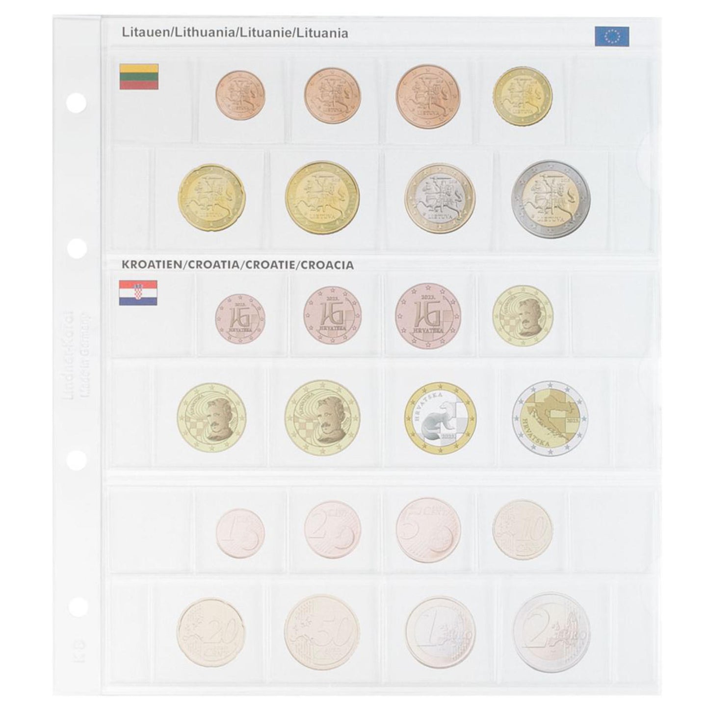 Karat Vordruckblatt für Euro Kursmünzensätze