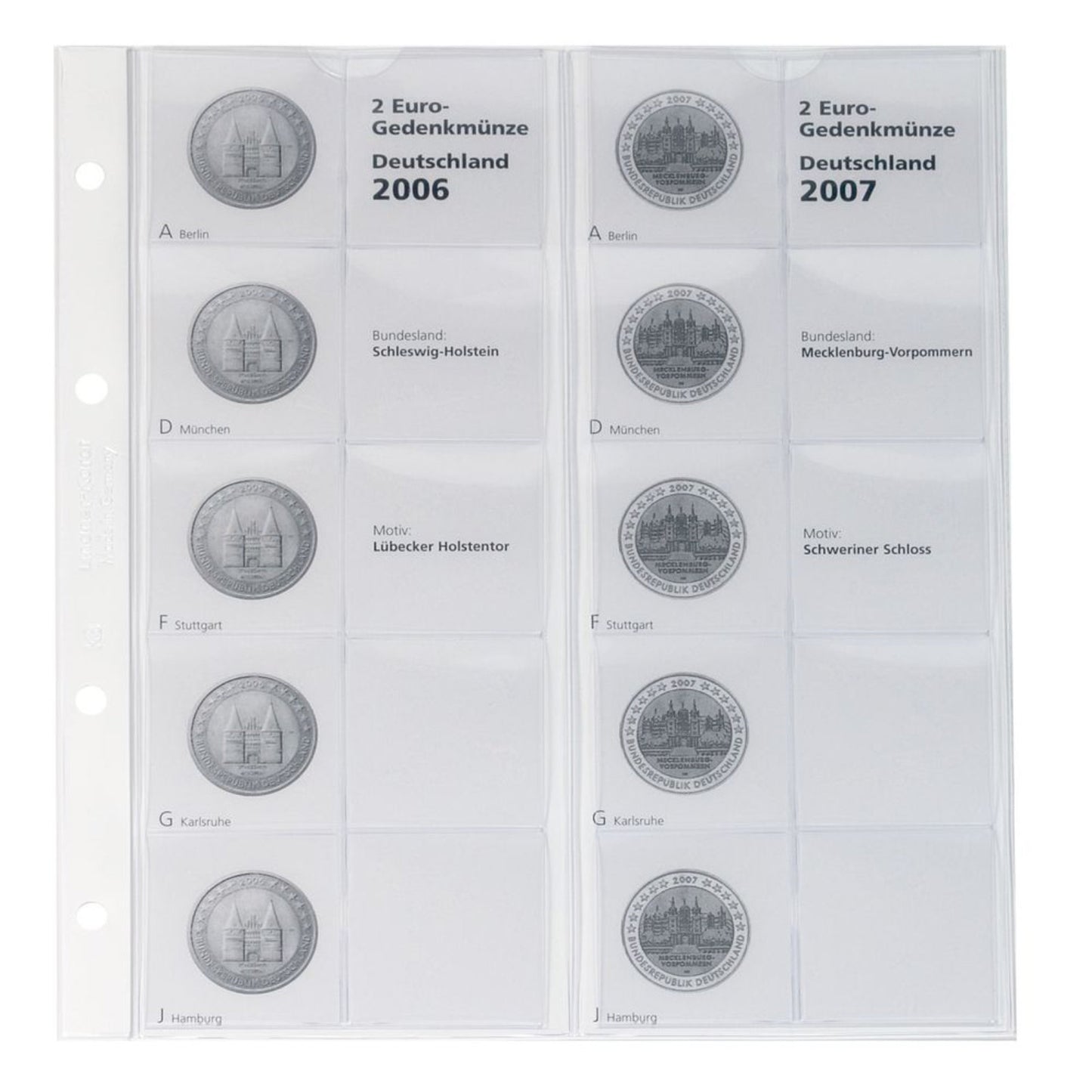 Münzalbum für 2 Euro Sammlermünzen "Deutsche Bundesländer" 2006 - 2022