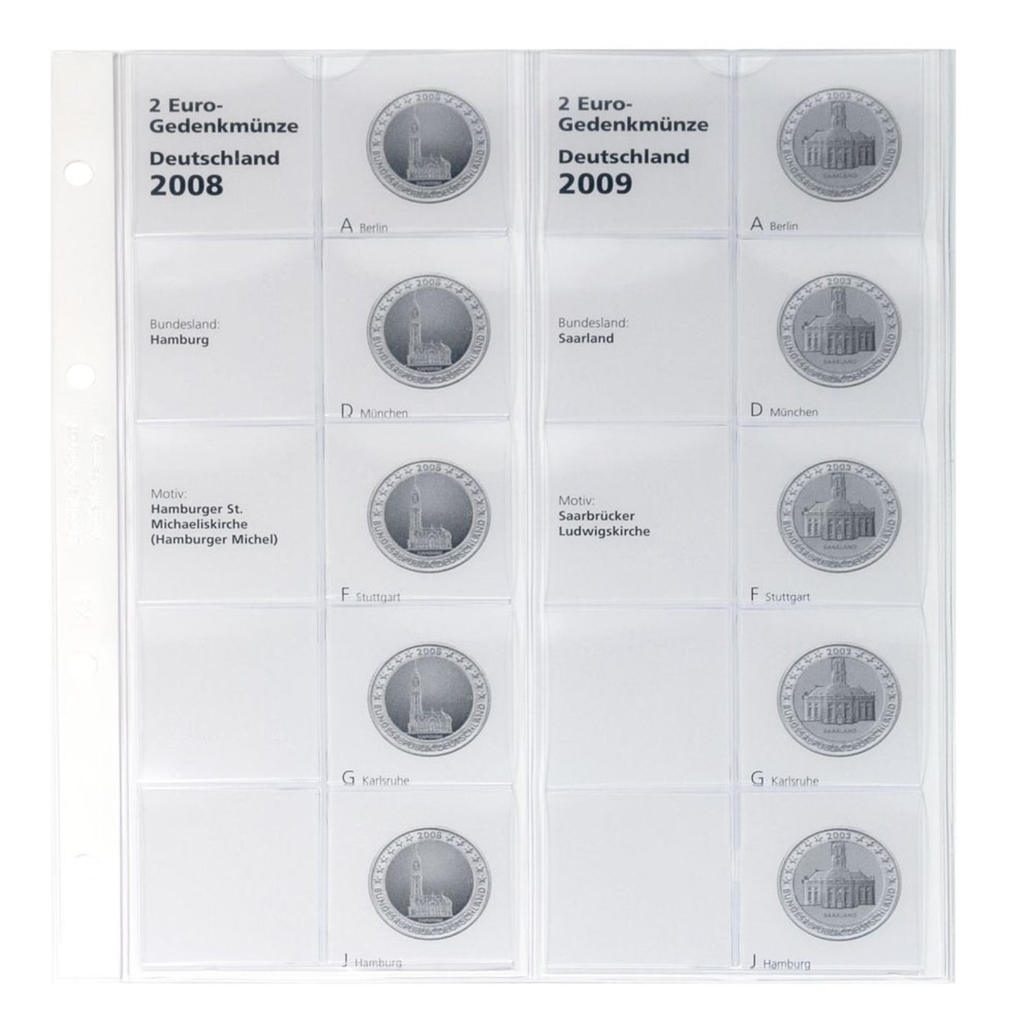 Münzalbum für 2 Euro Sammlermünzen "Deutsche Bundesländer" 2006 - 2022