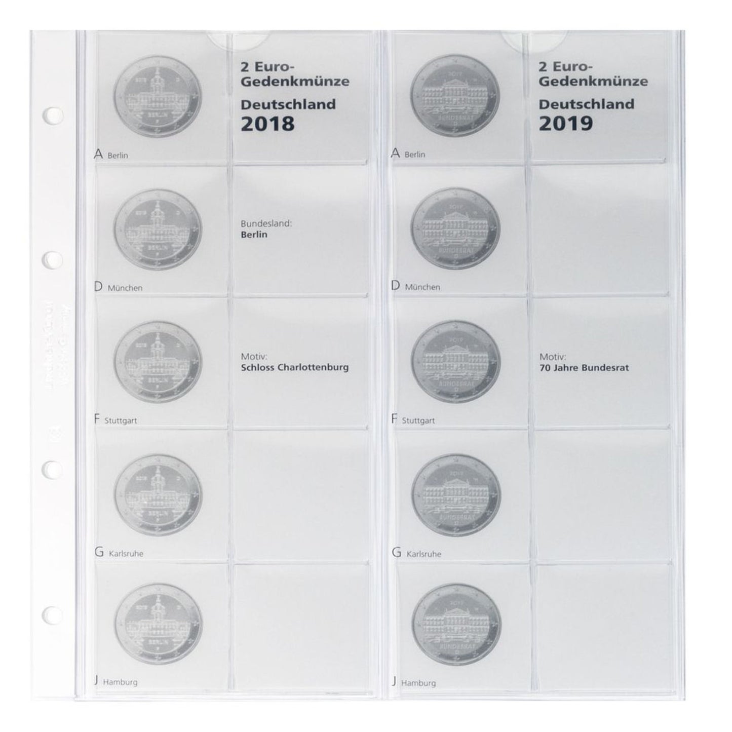 Münzalbum für 2 Euro Sammlermünzen "Deutsche Bundesländer" 2006 - 2022
