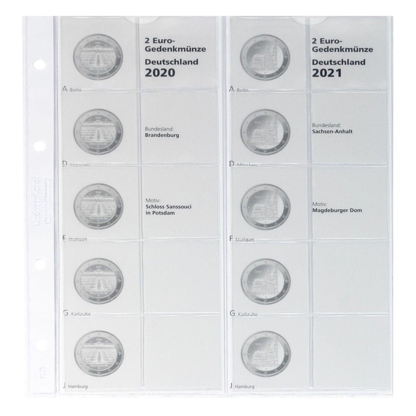 Münzalbum für 2 Euro Sammlermünzen "Deutsche Bundesländer" 2006 - 2022