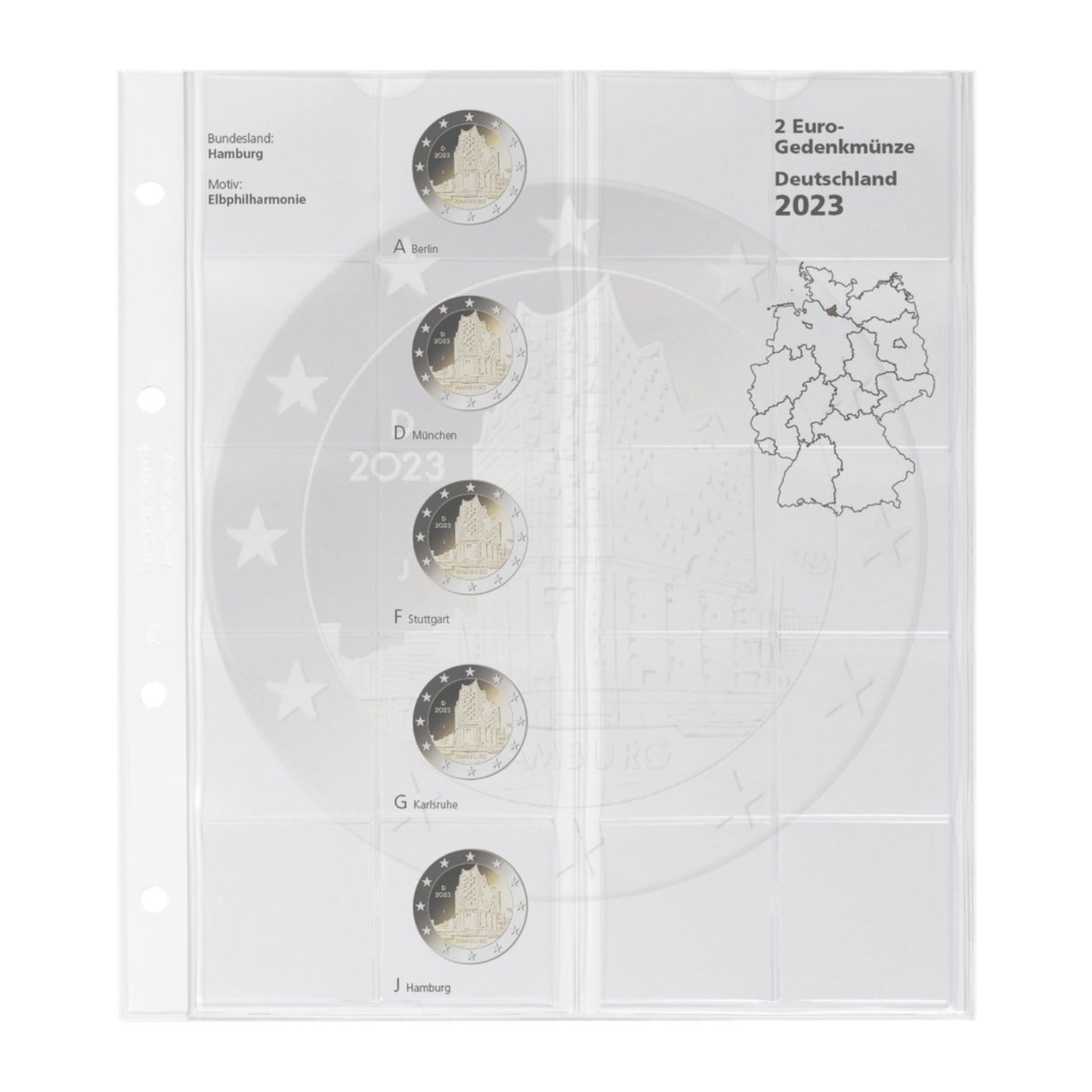 Münzalbum für 2 Euro Sammlermünzen "Deutsche Bundesländer" 2023 - 2038